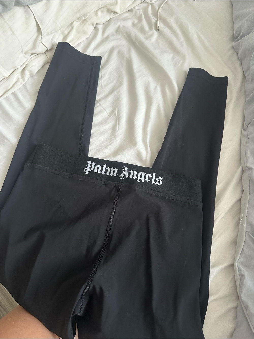 Palm Angels Black Logo Waistband Leggings Authentic - Picture 3 of 4